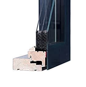glass wood composite window